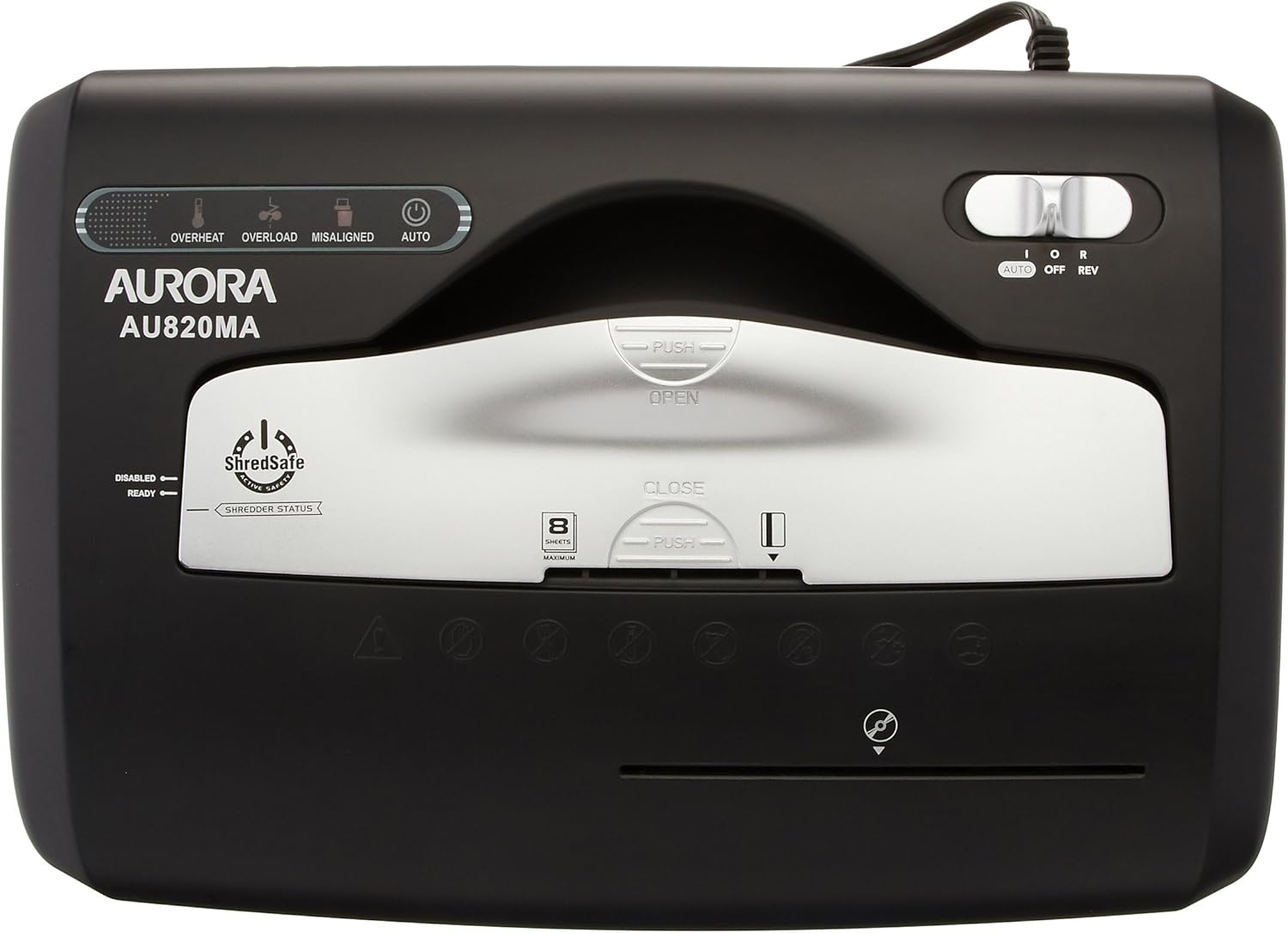 Aurora AU870MA High-Security 8-Sheet Micro-Cut Paper Credit Card Shredder Black : Electronics