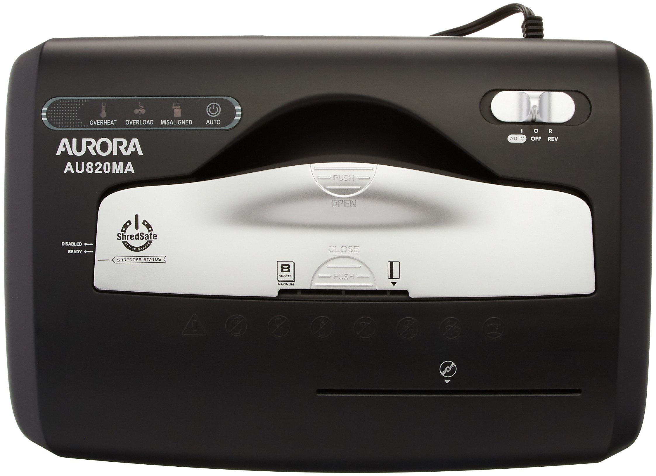 Aurora AU820MA High Security 8-Sheet Professional Micro-Cut Paper/CD/Credit Card Shredder