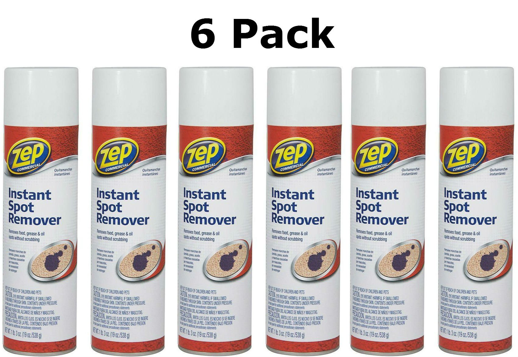Zep Carpet Cleaner Commercial Instant Spot Remover 19 Oz (6 Pack