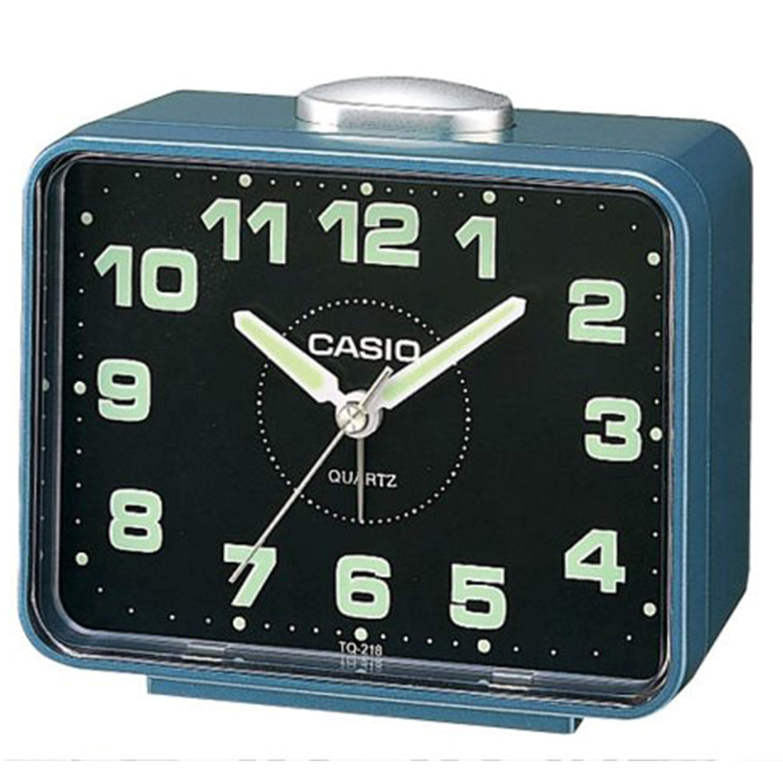 Casio Men's Travel Alarm Clock, Metallic Blue/ Black TQ218/2