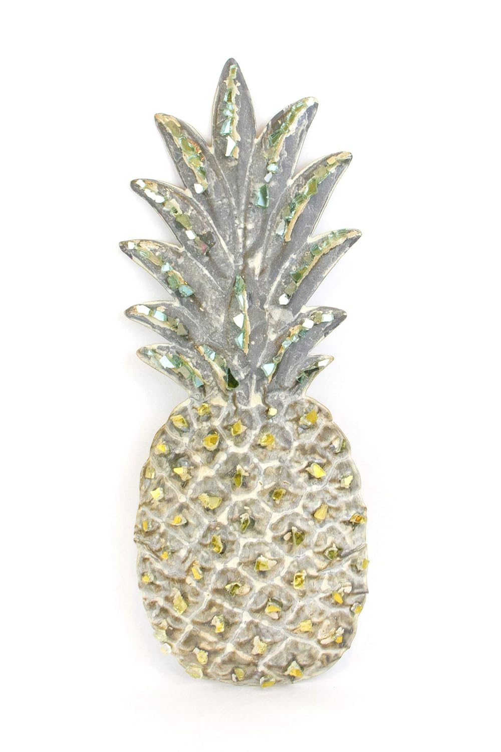 Decorative Accessories Broken Glass Wall Art Glass Fruit Rustic Home Decor Country Chic Recycled Glass Pineapple Repurposed Glass Wall Art Upcycled Home Decor Wall Crosses