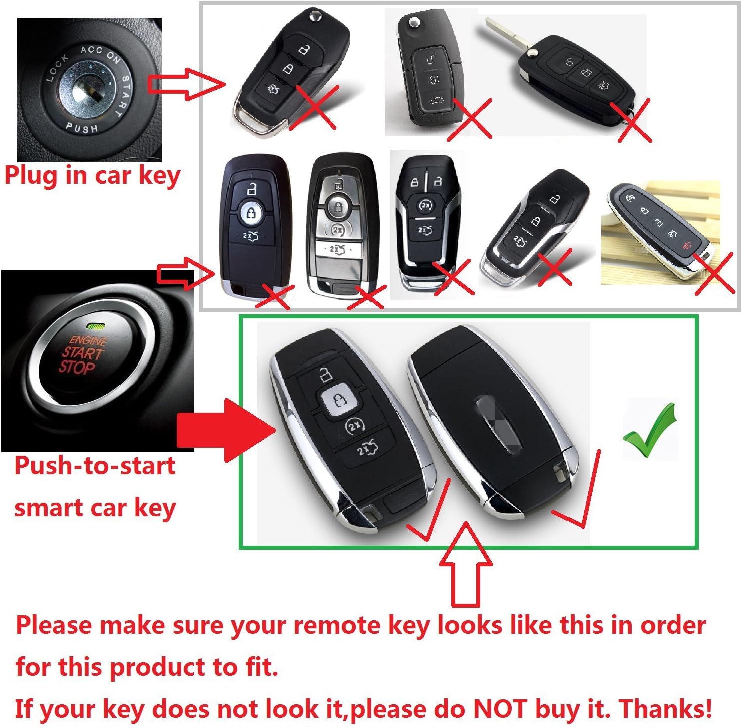 Silver M.JVisun Key Covers for Car Keys Lincoln Remote Key Key Fob