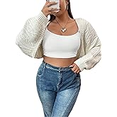 SISKIN Cardigan Sweaters for Women 2025, Cable Knit Oversized Plus Size Cropped Batwing Cardigan
