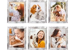 TWING 8x10 Rustic Picture Frames Set of 6 Distressed White Composite Wood Farmhouse Photo Collage Frame For Wall Decor Gallery Wall Frame Set Mounting or Table display, Ideal Valentine Gifts for