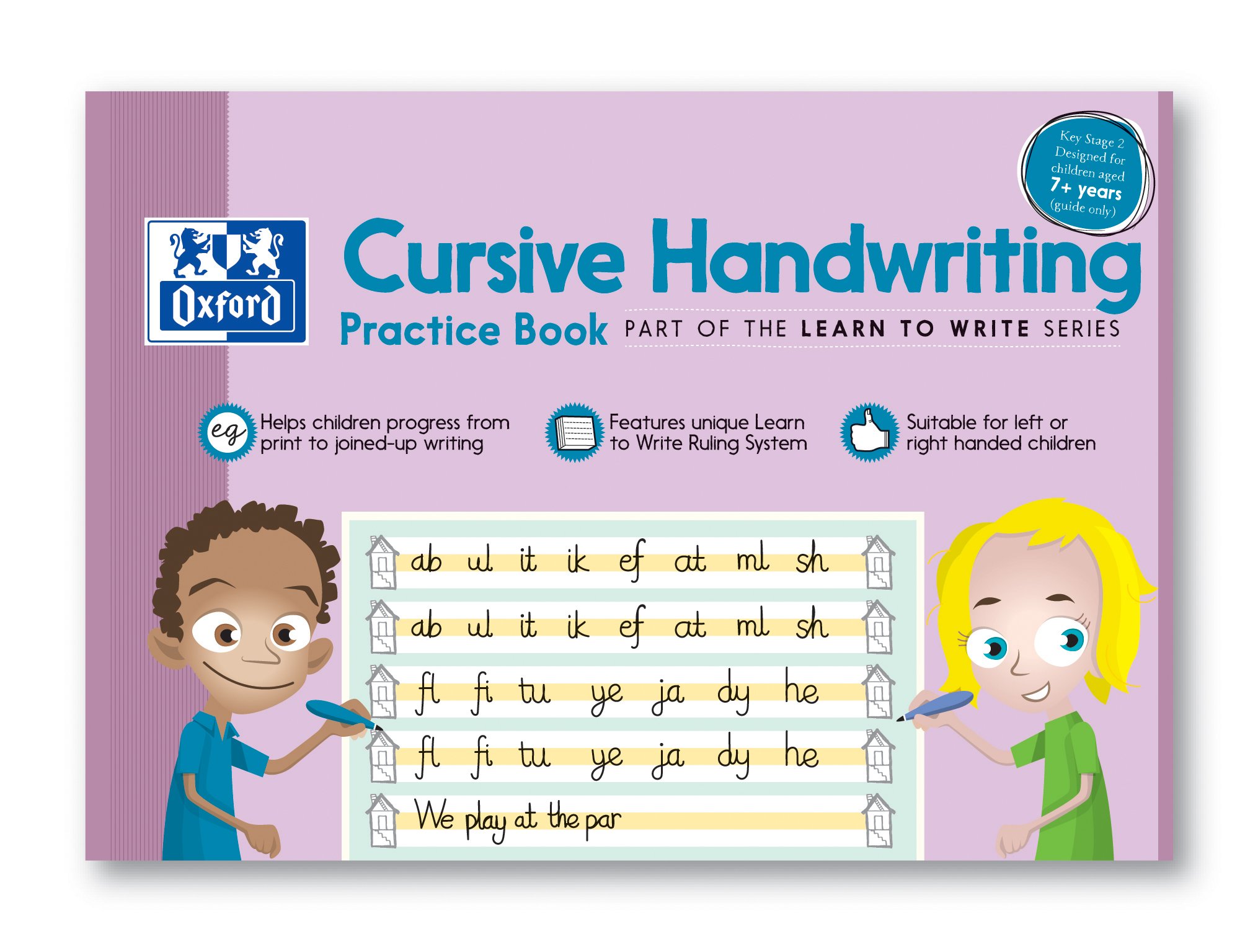 Oxford A4 210 x 297 mm "Aged 7 Plus" Children Cursive Writing Practice Book with 32 Pages, 100080110