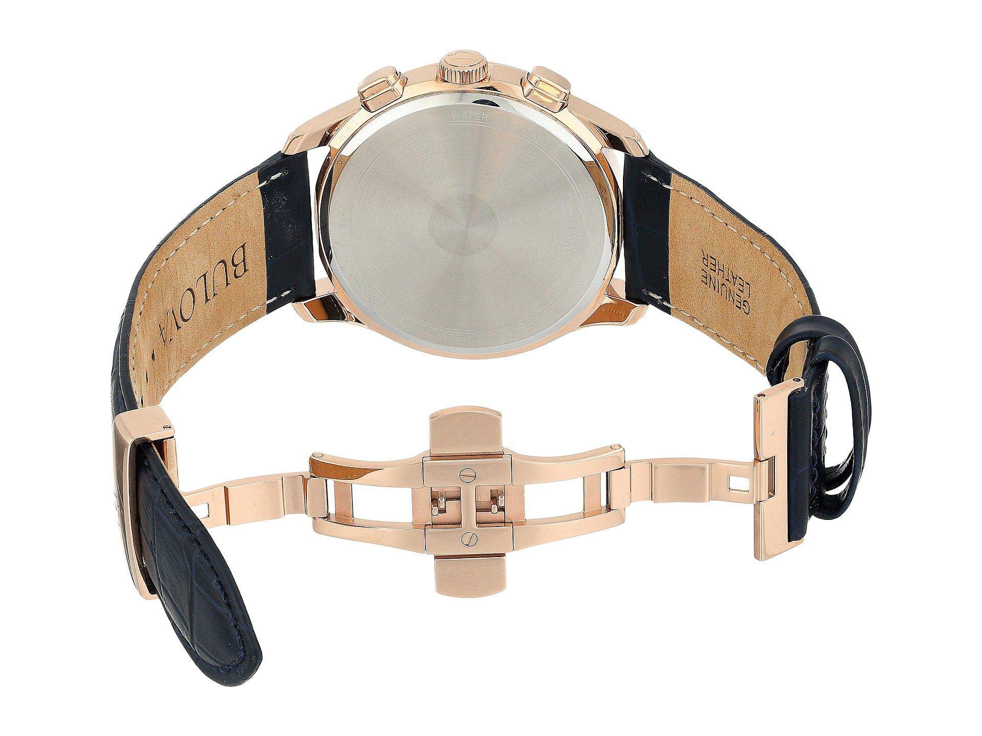 Bulova(ブローバ) メンズ クロノグラフ クォーツウォッチ レザーストラップ付き 97B170