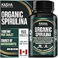 Organic Spirulina Tablets 1000 mg Per Tablet (150 Tabs)! Premium Source of Chlorophyll with Natural Green Spirulina Powder. A