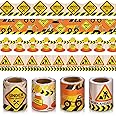Outus 4 Rolls 131 Feet Construction Bulletin Board Classroom Decor Science Theme Bulletin Board Borders Trim Construction Bulletin Board Strips for Back to School Classroom Party Decor (Construction)