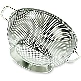 PriorityChef Colander, Stainless Steel 3 Qrt Kitchen Strainer With Large Stable Base