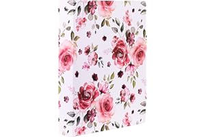 STEEL MILL AND CO. Steel Mill & Co Cute Decorative Hardcover 3 Ring Binder for Letter Size Paper, 1 Inch Round Rings, Colorful Binder Organizer for School/Office, Rose Floral