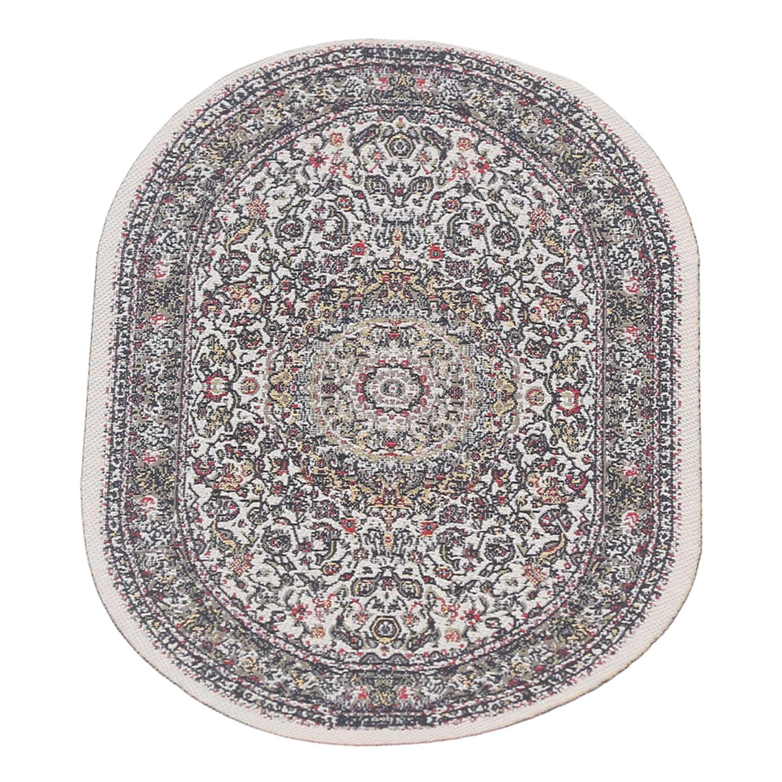 Photo 1 of 1:12 Dollhouse Rug,Miniature Oval Carpet Dollhouse Accessories, Mini Welcome Floor Blanket Dollhouse Blankets for Doll House Furniture Decor (B02 Beige)