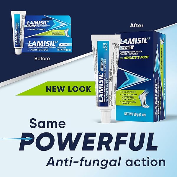 LAMISIL ATHLETE’S FOOT CREAM, 1 WEEK TREATMENT, PRESCRIPTION STRENGTH TERBINAFINE HYDROCHLORIDE, FAST SYMPTOM RELIEF, CURES MOST ATHLETE’S FOOT, 30 G (1 OZ) – 1 PK