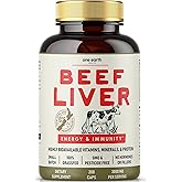 One Earth Health Beef Liver Capsules. 100% Grass Fed New Zealand Beef Liver. Pasture Raised. GMO and Filler Free. 200 Capsules (3,000mg Serving)