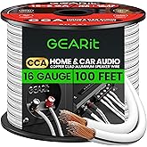 16AWG Speaker Wire, GearIT Pro Series 16 Gauge Speaker Wire Cable (100 Feet / 30.48 Meters) Great Use for Home Theater Speake