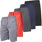 Ultra Performance Mens 5 Pack Athletic Running Shorts, Basketball Gym Workout Shorts for Men with Zippered Pockets
