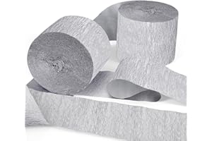 INFITE Silver Crepe Paper Streamers Decors for Birthday Wedding Festival Ornament Graduation Colorful Candyland Party Backdrop, Rainbow DIY Supplies