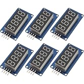 Yuuhseel 6Pcs TM1637 0.36" 4 Bits Segment LED Display Module Red Digital Tube Board Compatible with Arduino Raspberry Pi