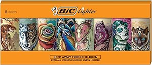 BIC Special Edition Tattoos Series Lighters, Set of 8 Lighters