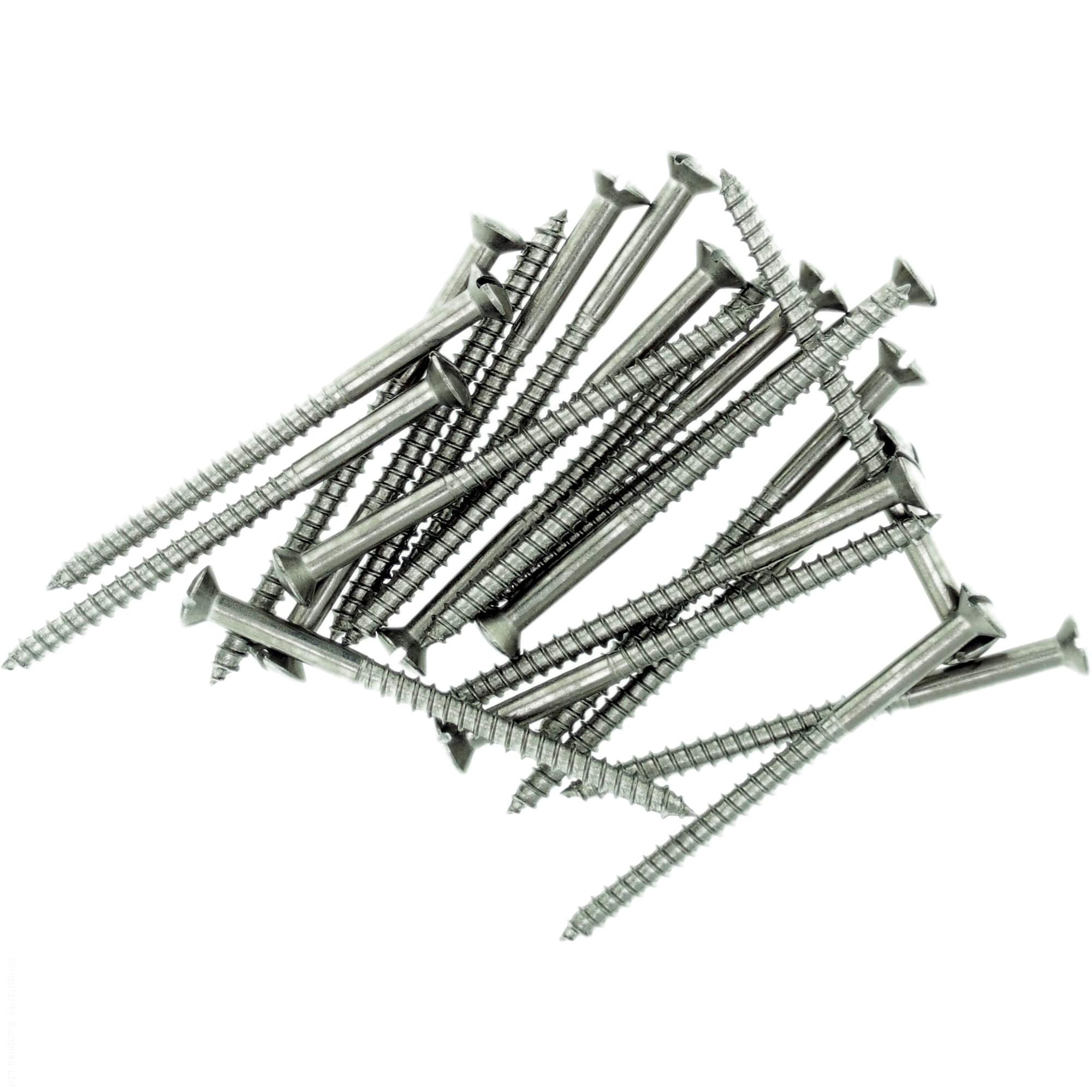 No.12 x 1.18 (5.5mm x 30mm) Slot Raised Countersunk Wood Screw - Stainless Steel (A2) (Pack of 20)