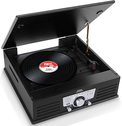 record player with built in speakers and bluetooth