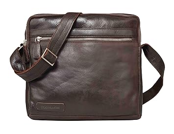 Leaderachi-100% Genuine Vt Leather Unisex Crossbody Messenger Bag [Madrid]
