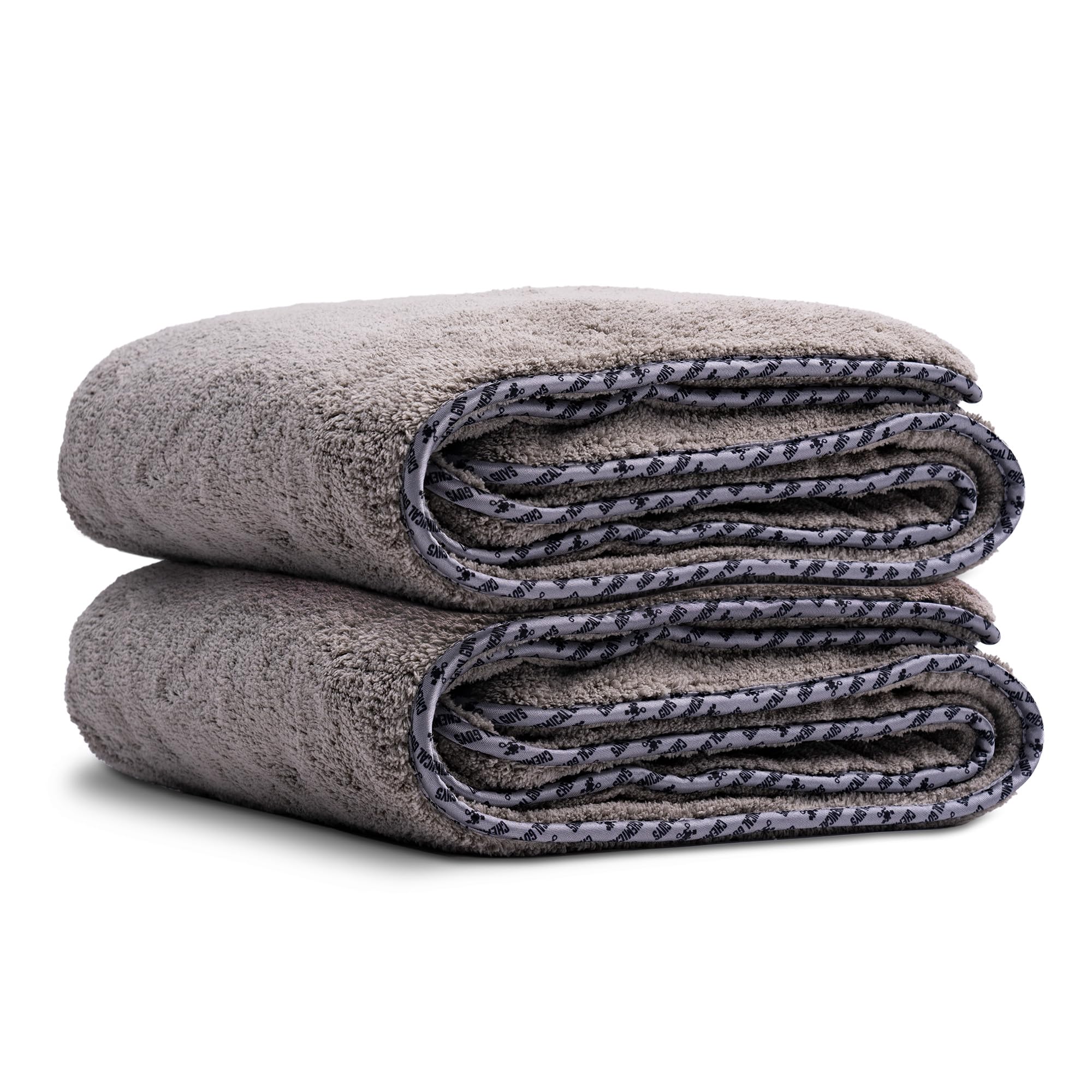 Chemical Guys Woolly Mammoth Microfiber Dryer Towel - 36" x 25", Ultra Plush and Absorbent Drying Towels for Cars, Trucks, SUVs, RVs, Motorcycles, Home, and More - 2 Pack - Gray Image