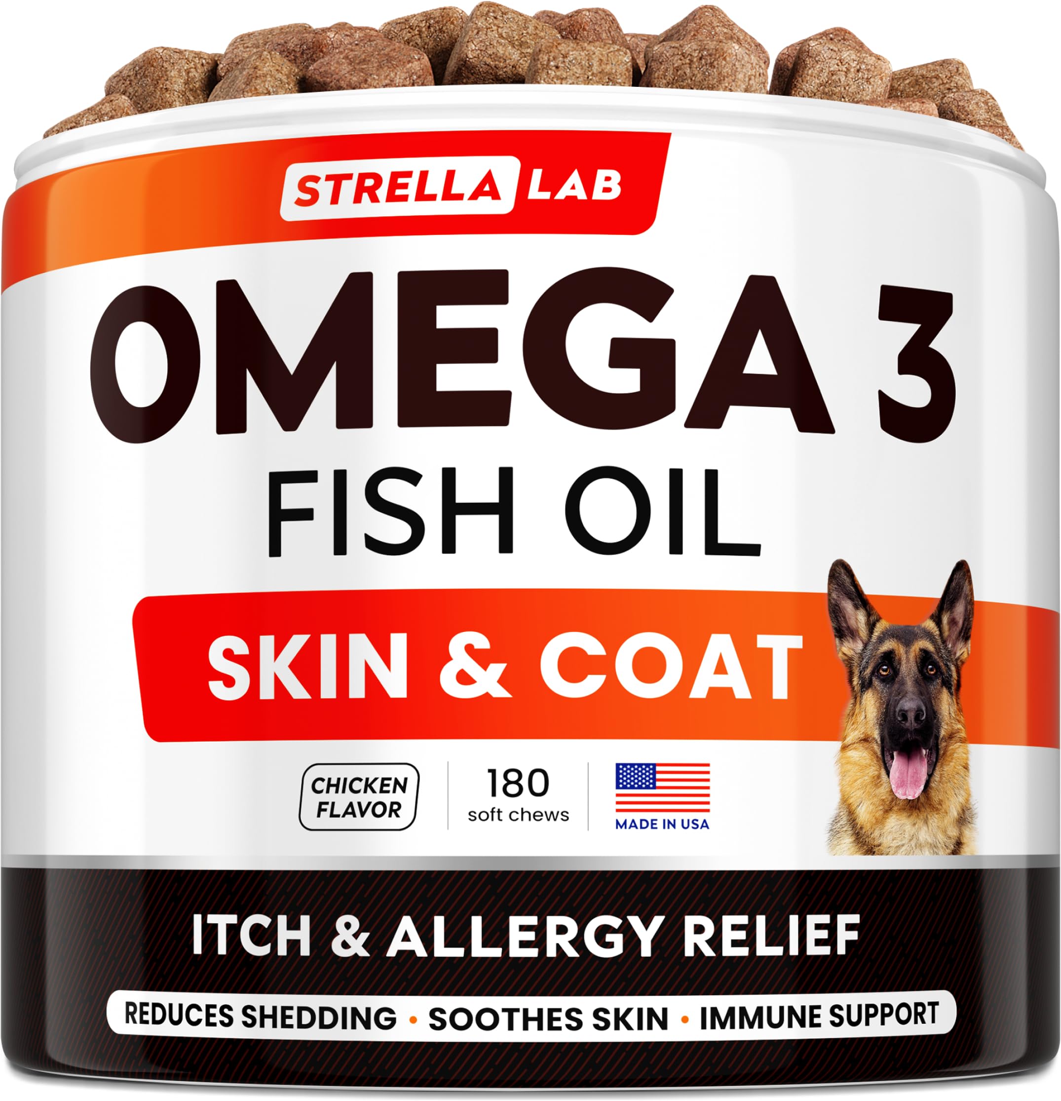 Photo 1 of *exp 08/2027**Omega-3 Chews for Dogs (60Ct) - Allergy and Itch Relief - Flea and Tick Chews for Dogs - Skin and Coat Supplement - Shedding, Itchy Skin Relief