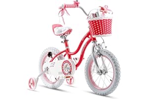 RoyalBaby Girls Bike EZ Kids Bike Stargirl Training Free Balance to Pedal Easy Learning Bicycle, 12 Inch for Toddlers & Big Kids