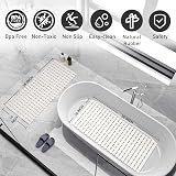 XIYUNTE Large Shower Mat 90x40cm Non Slip Anti Mould Cut to Size Cream view 2