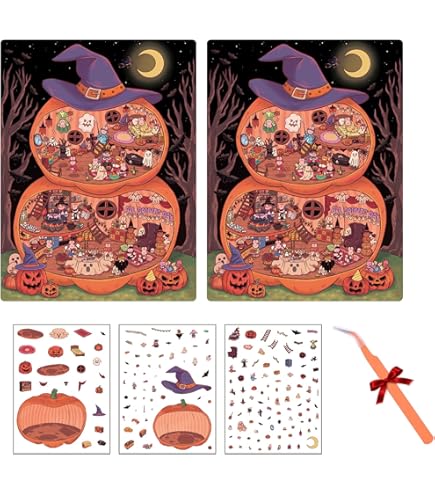 20 Pièces 3D Miniature Scene Stickers Set, Autocollants De