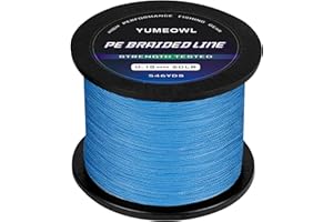 YUMEOWL Thinner Braided Fishing Line, Ultra-Strong Abrasion Resistant Zero Stretch Braided Line, 4&8 Strand