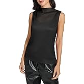 Calvin Klein Womens Sleeveless Mock Neck Top