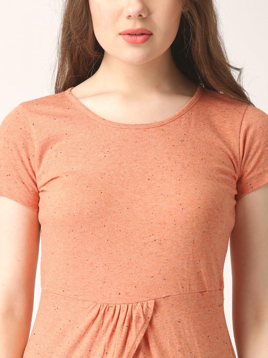 marie claire women orange longline top (mc10208)