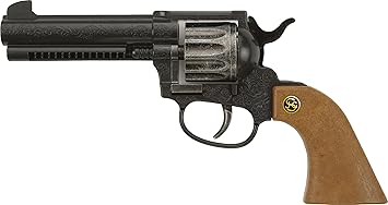 J.G.Schrödel Peacemaker Colt: Spielzeugpistole für Zündplättchen-Munition, 12 Schuss, passend zum Cowboy-Kostüm, 22.5 cm, sch