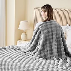 NEWCOSPLAY King Blanket for Couch Grey Super Soft