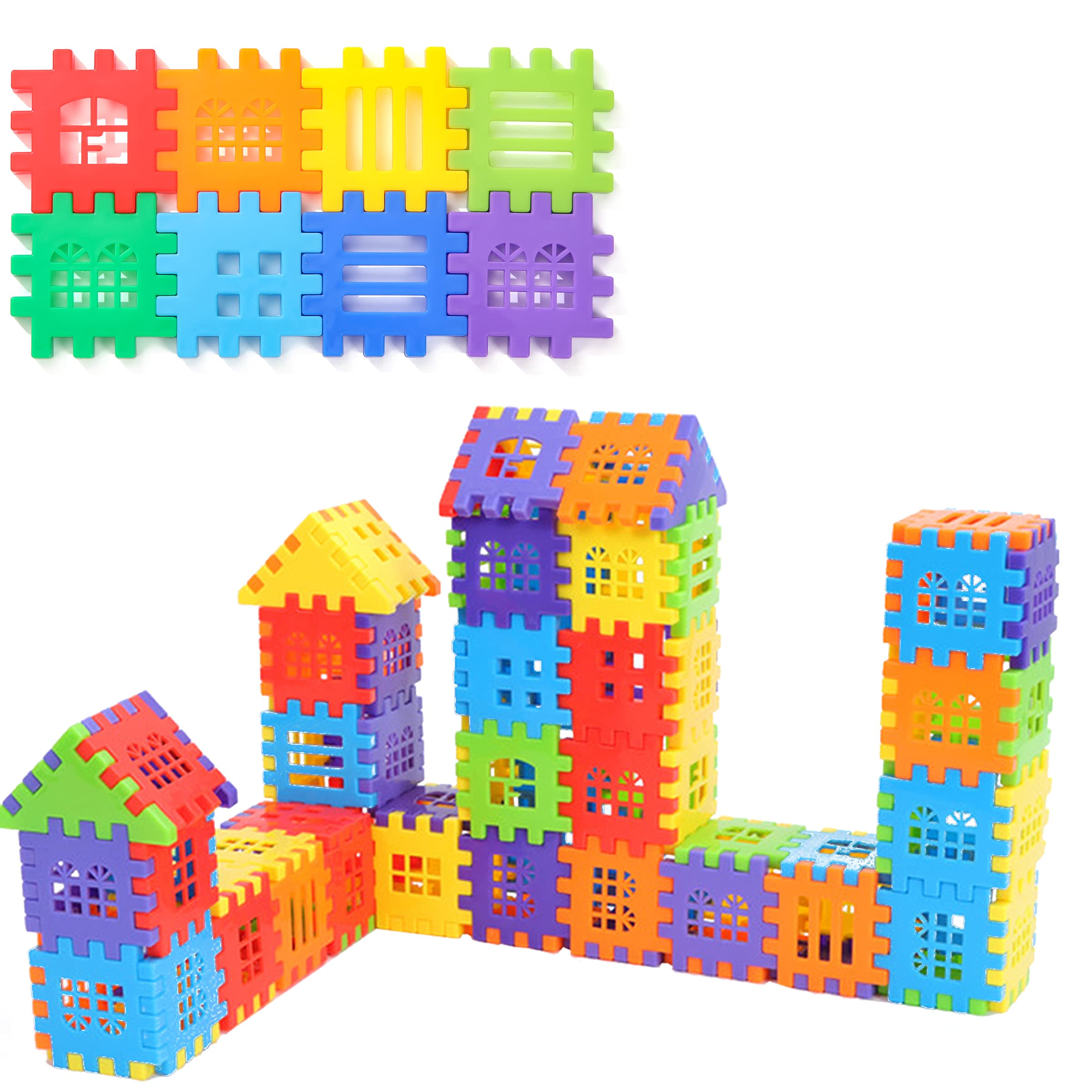 Building Blocks – 100-piece Kids Builders Blocks Set with Storage Bag – Interlocking Building Blocks for Toddlers and Kids – Fun and Educational Toy Building Set for Skill Development