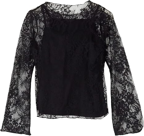 Amazon 神戸レタス インナー付レースブラウス C5098 フリー ブラック シャツ ブラウス 通販