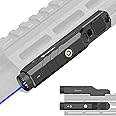 DEFENTAC 1600 Lumens Blue Laser Light Combo Compatible with Picanny/M-Lok Rail, Low Profile Tactical Rifle Laser Sight with Momentary and Strobe, Built-in Pressure Switch, Rechargeable