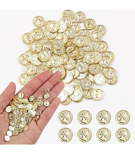 Amazon.com: Morezmore M01275x5 50pc Miniature Coins Gold 8mm Mini