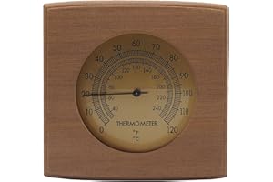 HOME SAUNA EXPERIENCE HSE Cedar Sauna Thermometer - Mechanical Thermometer with Minimalist Design and Glass Dials