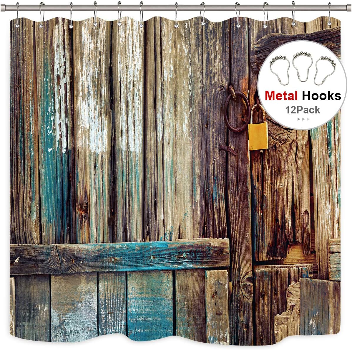 Download Amazon.com: Riyidecor Rustic Wooden Barn Door Shower ...