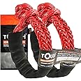 TOUGH 2 Pcs Synthetic Soft Shackle 1/2 x 22 Inch (55,000lbs Breaking Strength) Rope Shackle with 4 Sleeves for Sailing SUV AT