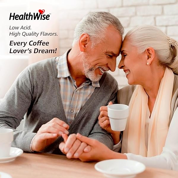 HEALTHWISE LOW ACID COFFEE K-CUPS – SOOTHE ACID REFLUX & HEARTBURN, GENTLE ON SENSITIVE STOMACHS, EASES DIGESTIVE DISCOMFORT – CLASSIC COLUMBIAN SUPREMO (UNFLAVORED) – 12 COUNT (PACK OF 1)