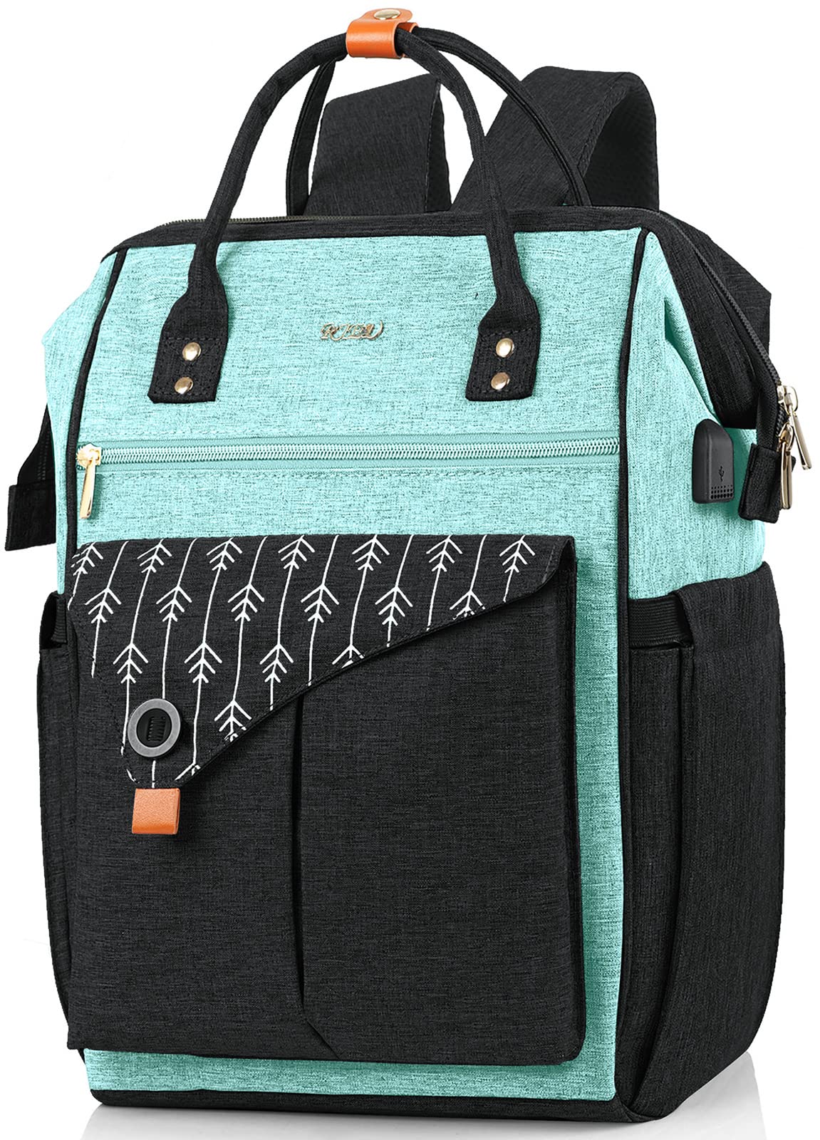 Backpack Womens, Waterproof School Backpack Gifts, Laptop Rucksack for Women with USB Charging Port Fits 15.6 Inch, Anti Theft College School Bag Gifts for Girfriend