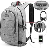 Tzowla Travel Laptop Backpack,Slim Durable Water Resistant Anti-Theft Bag with USB Charging/Headphone Port and Lock 15.6 Inch