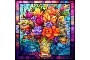 AXQUILON Diamond Painting Kits for Adults, Vase Full Drill Gem Diamond Art Paint for Beginners, DIY 5D Flower Diamond Art Kits for Home Wall Decor Gifts(14x14inch)