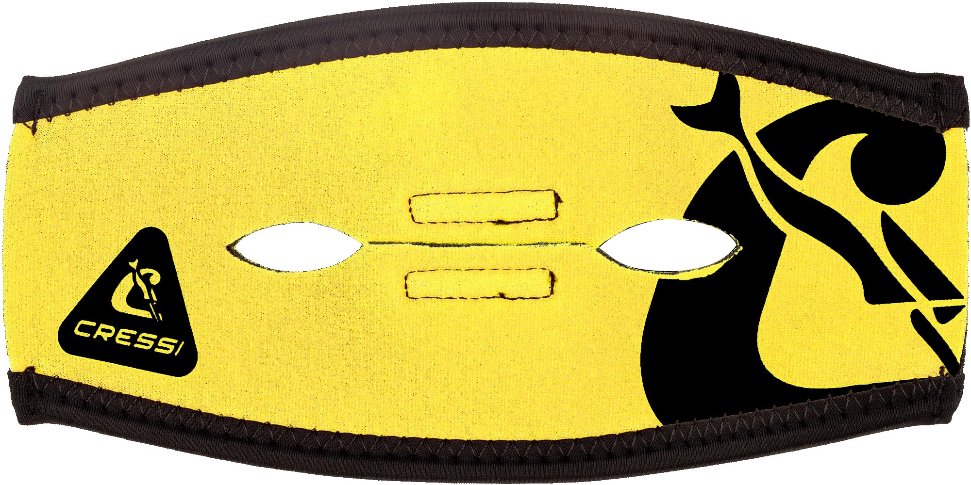 Cressi Pony Tail Neo Mask Strap Cover_Yellow/Black - Neoprene Mask Cover for Diving and Snorkelling Masks, Yellow/Black, One Size, Unisex