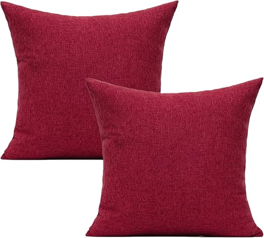 Amazon Com All Smiles Outdoor Patio Red Lightly Burgundy Throw Pillow Covers For Christmas Home Decor Square Accent Cushion Sofa Couch Bed Decorative Wine Decoration 18 X18 Pillowcases Set Of 2 Home Kitchen