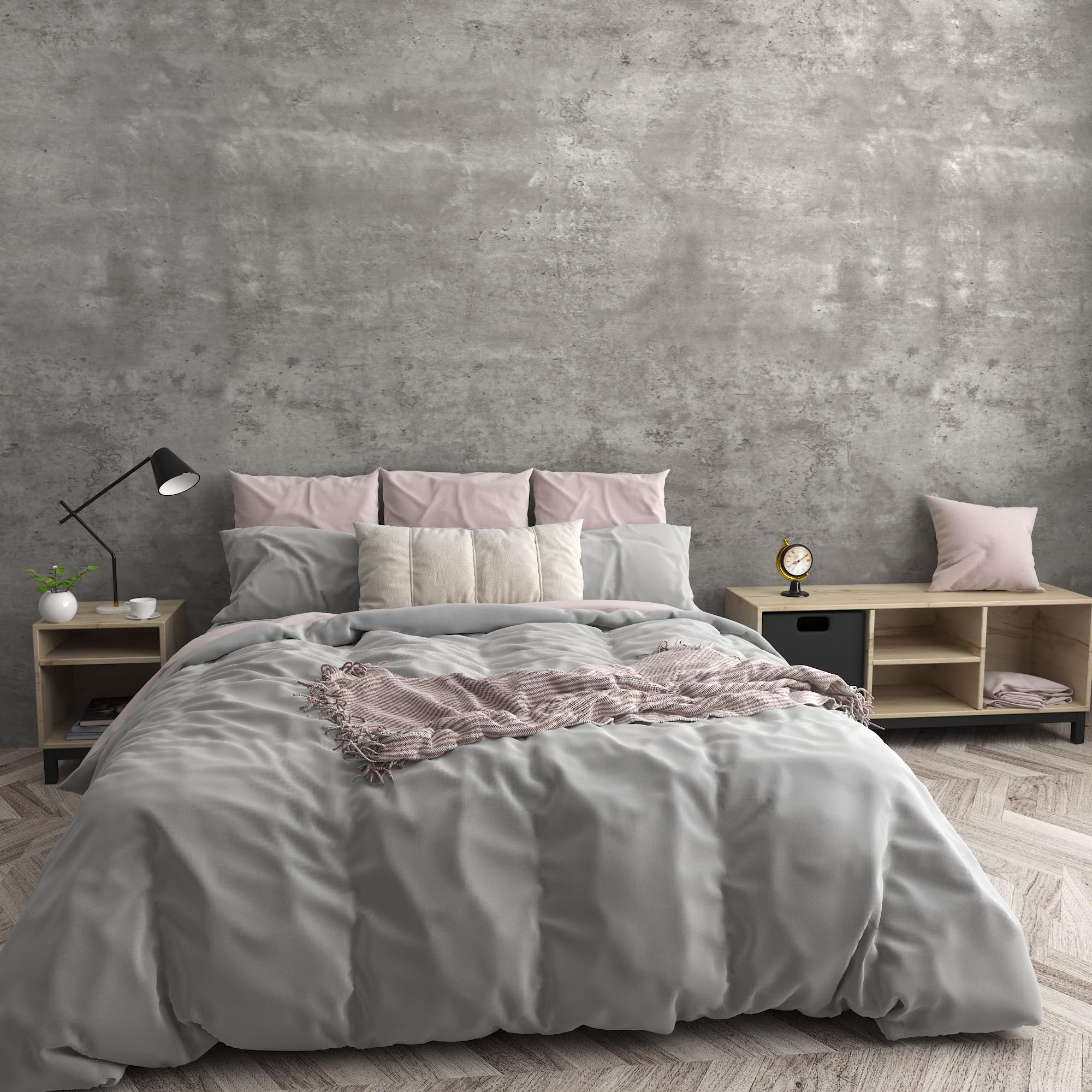 JSEVEM 80CM×4M Extra Wide Thick Light Grey Concrete Wallpaper Peel and Stick Waterproof Gray Concrete Contact Paper Vinyl Matte Textured Cement Wall Sticker Decor for Bedroom Bathroom Living Room