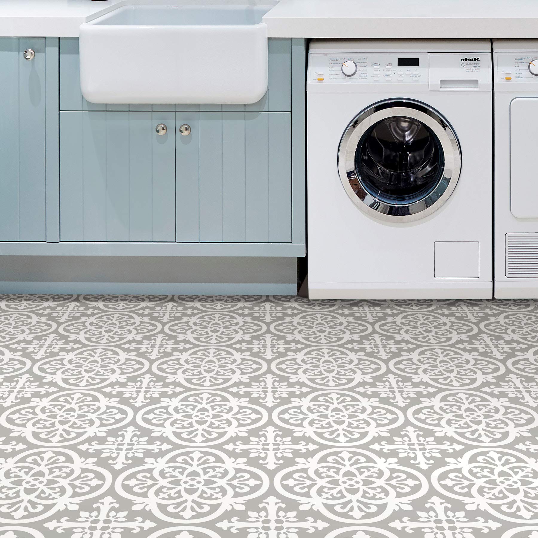 FloorPops FP2942 Medina Peel & Stick Floor Tiles, Grey
